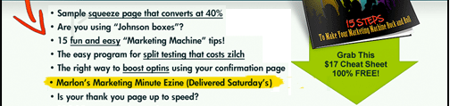 Free Marketing Minute Ezine